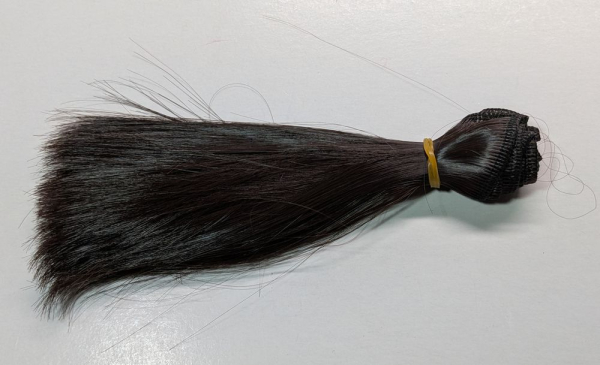 100 cm Kunsthaar Haare schwarzbraun ca. 15 cm lang