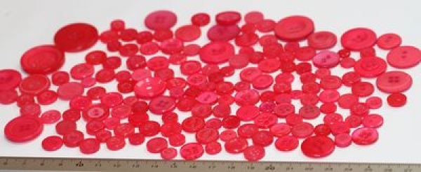 ca. 50 g Knöpfe aus Kunststoff pink Mix verschiedene Größen und Formen