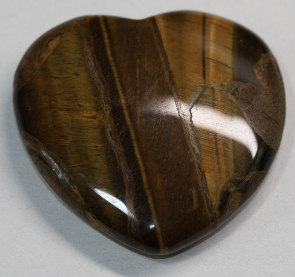 1 Herz Naturstein Tigerauge ca. 40 mm x 40 mm x 10 mm