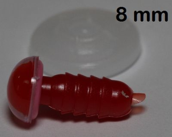 1 Paar Sicherheitsaugen rosa mit roter Pupille