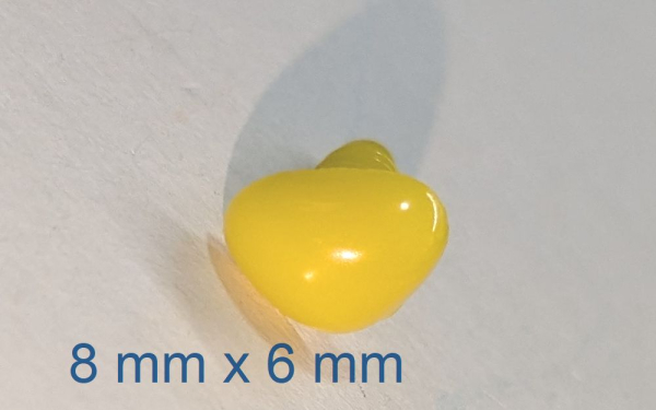 Sicherheitsnase dreieckig hart gelb glänzend mit Sicherheitsscheibe 8 mm