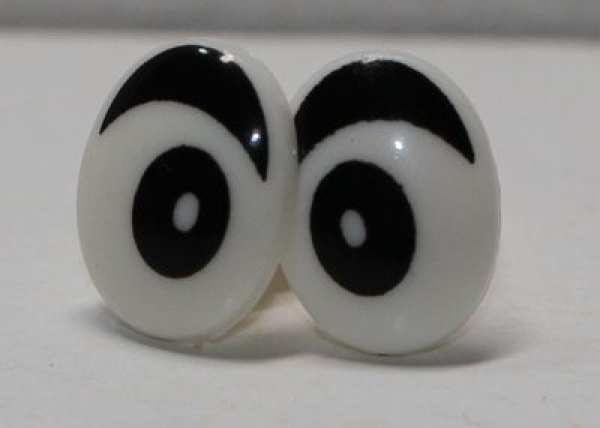 1 Paar 8 mm x 10 mm Sicherheitsaugen Comic weiß schwarz
