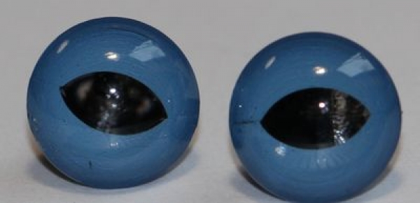 1 Paar 8 mm Kunststoffaugen Katze blau zum Annähen