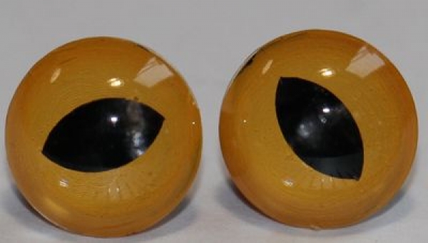 1 Paar 8 mm Kunststoffaugen Katze dunkelgelb zum Annähen