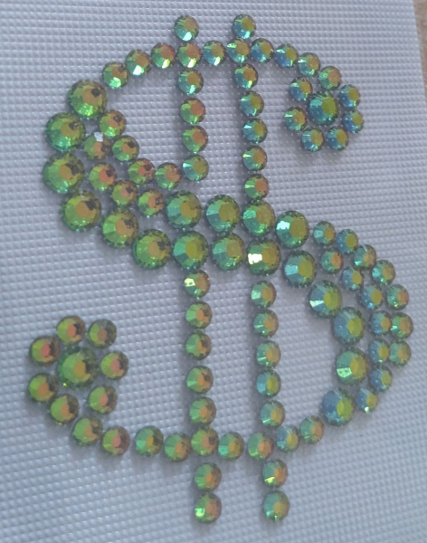 Swarovski-Bügelapplikation Dollar Vitrail med.