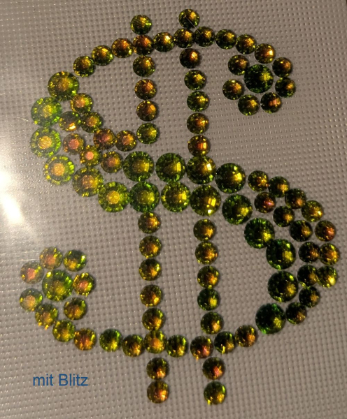 Swarovski-Bügelapplikation Dollar Vitrail med.