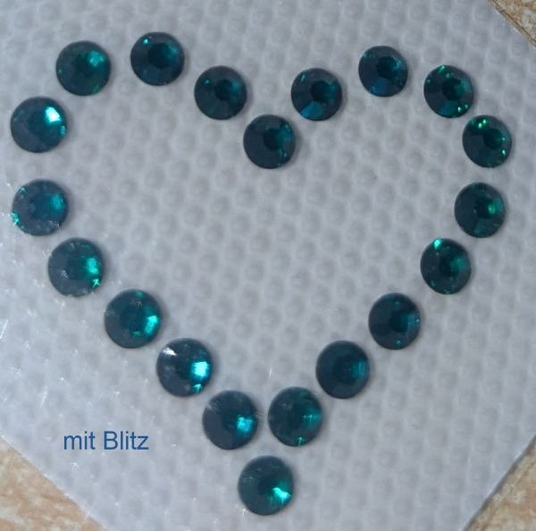 Swarovski-Bügelapplikation Herz mini Emerald