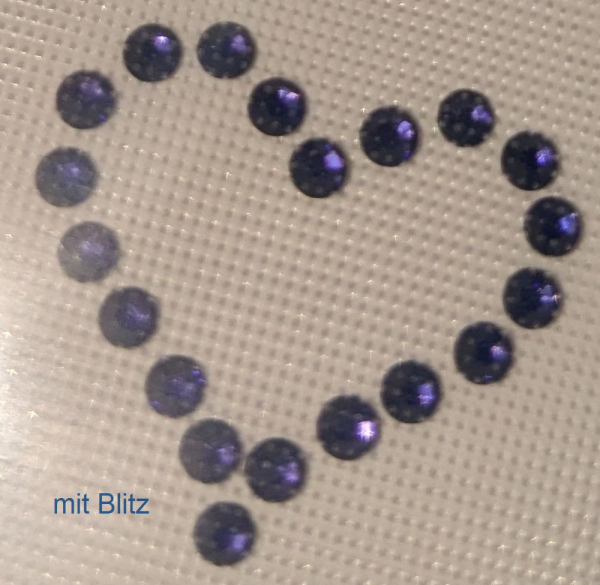 Swarovski-Bügelapplikation Herz mini Purple Velvet