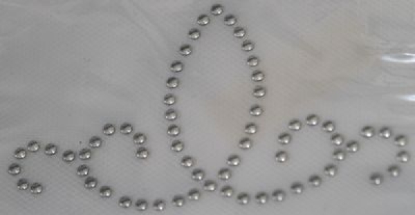 Swarovski-Bügelapplikation Ornament Nieten silber