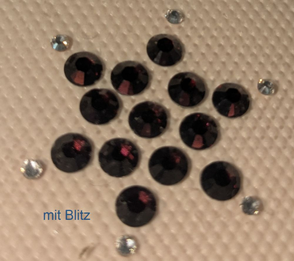 Swarovski-Bügelapplikation Stern Burgundy