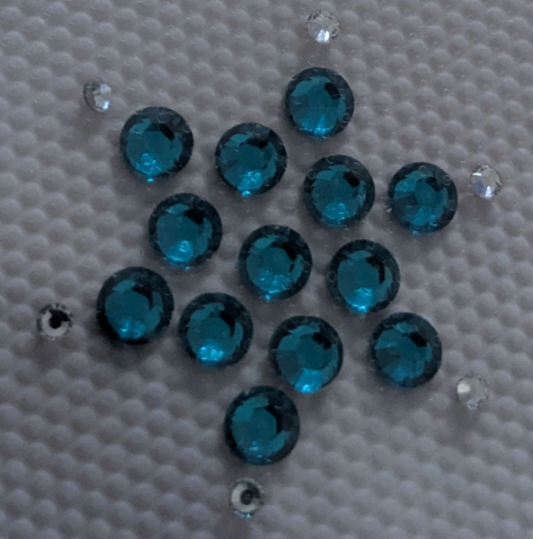 Swarovski-Bügelapplikation Stern Türkis