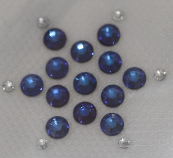 Swarovski-Bügelapplikation Stern Meridian Blue