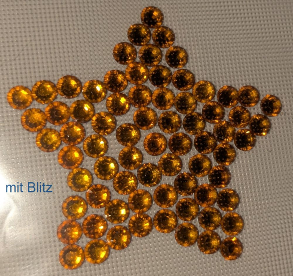Swarovski-Bügelapplikation Stern gefüllt orange