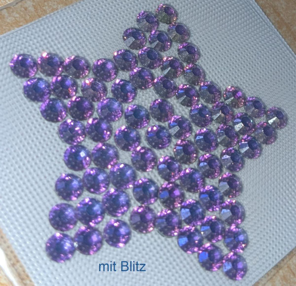 Swarovski-Bügelapplikation Stern gefüllt rosa-hellblau-hellgrün