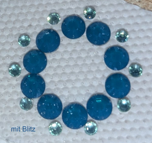 Swarovski-Bügelapplikation Ornament mini Dunkelgrün
