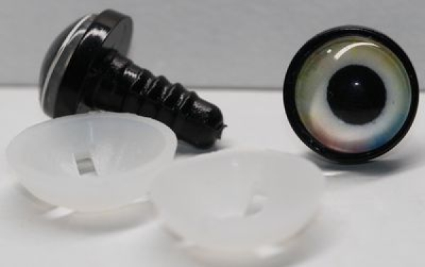 1 Paar 14 mm Sicherheitsaugen Kunststoff mit Glas hell pastell