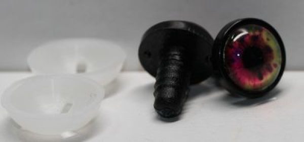 1 Paar 14 mm Sicherheitsaugen Kunststoff mit Glas pink bunt
