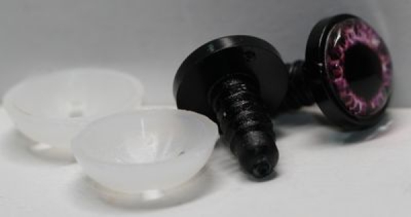 1 Paar 14 mm Sicherheitsaugen Kunststoff mit Glas purple