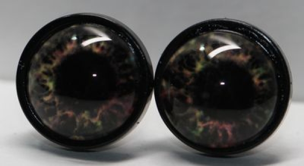 1 Paar 14 mm Sicherheitsaugen Kunststoff mit Glas rot dunkel