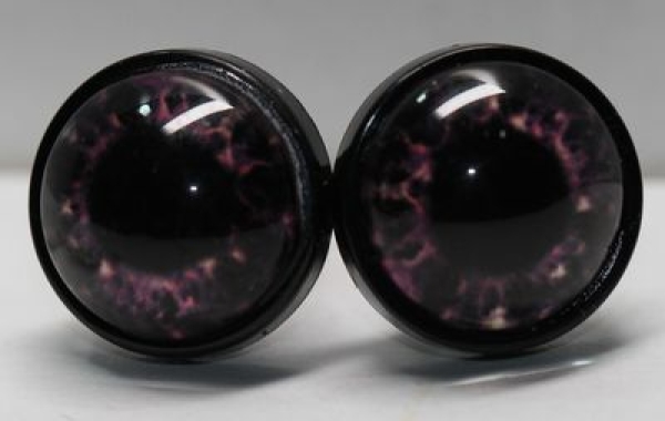 1 Paar 14 mm Sicherheitsaugen Kunststoff mit Glas pink dunkel