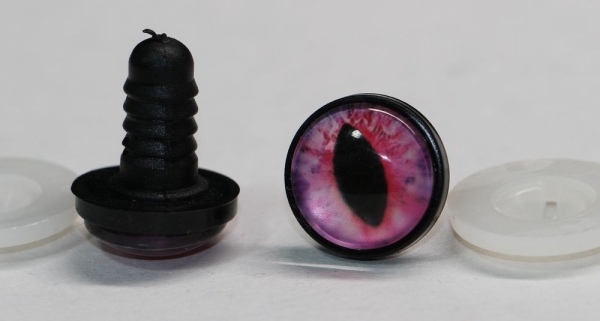 1 Paar 17 mm Sicherheitsaugen Kunststoff mit Glas rosa pastell