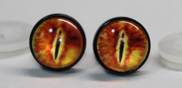1 Paar 17 mm Sicherheitsaugen Kunststoff mit Glas orange gelb