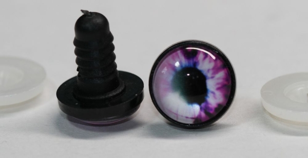 1 Paar 17 mm Sicherheitsaugen Kunststoff mit Glas weiß rosa violett