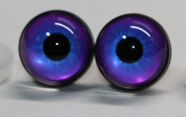 1 Paar 17 mm Sicherheitsaugen Kunststoff mit Glas purpur blau