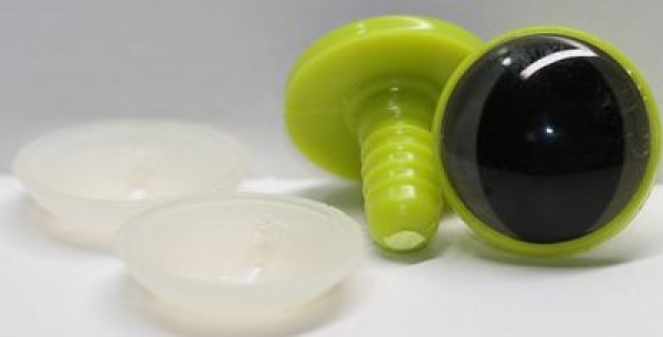 1 Paar 22 mm Sicherheitsaugen Kunststoff mit Glas grau Katze Drache