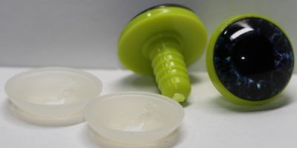 1 Paar 22 mm Sicherheitsaugen Kunststoff mit Glas dunkelblau
