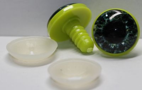 1 Paar 22 mm Sicherheitsaugen Kunststoff mit Glas dunkelgrün