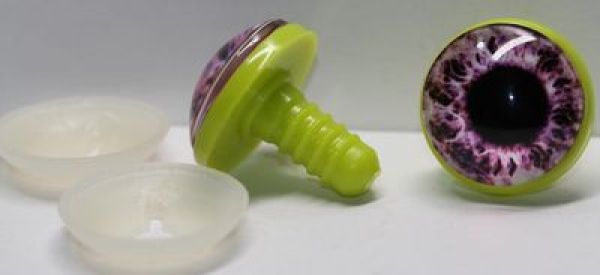1 Paar 22 mm Sicherheitsaugen Kunststoff mit Glas pastell pink