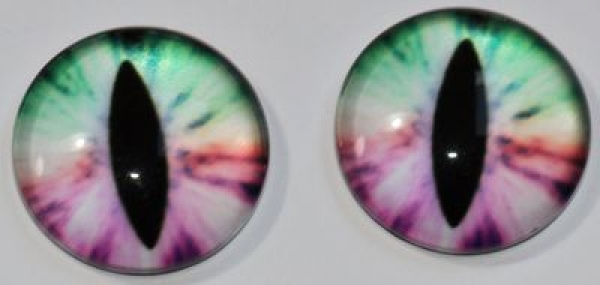 1 Paar Augen Glaslinsen Katze zum Aufkleben 16 mm pastell