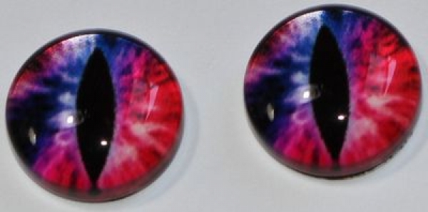 1 Paar Augen Glaslinsen Katze zum Aufkleben 10 mm pink violett