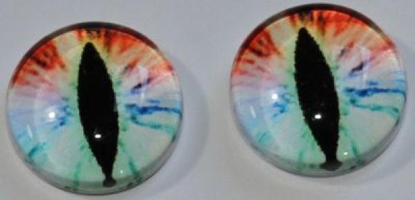 1 Paar Augen Glaslinsen Katze zum Aufkleben 10 mm pastell