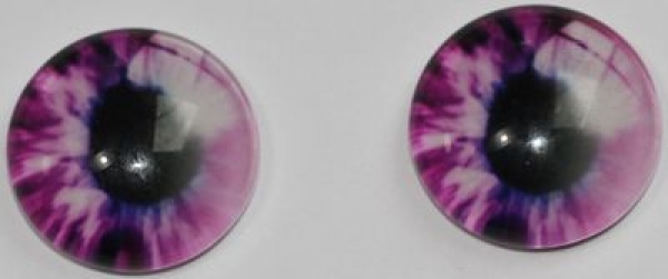 1 Paar Augen Glaslinsen zum Aufkleben 12 mm rosa weiß