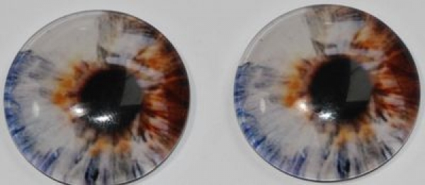 1 Paar Augen Glaslinsen zum Aufkleben 20 mm flieder weiß gelb