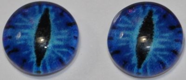 1 Paar Augen Glaslinsen Katze zum Aufkleben 8 mm blautöne