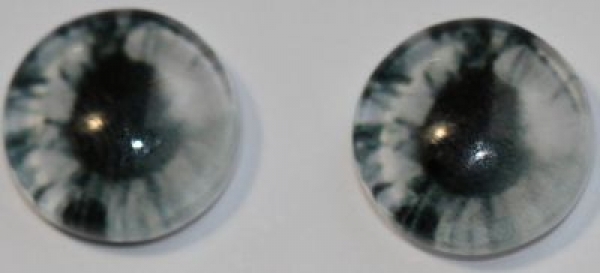 1 Paar Augen Glaslinsen zum Aufkleben 8 mm hellgrau