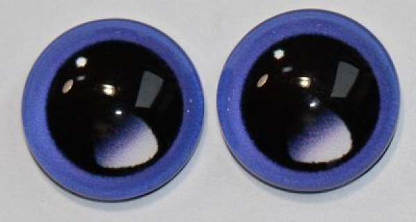 1 Paar Augen Glaslinsen zum Aufkleben mit großer Pupille 12 mm violett