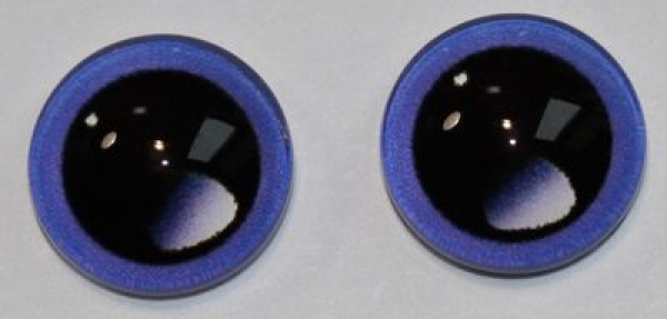 1 Paar Augen Glaslinsen zum Aufkleben mit großer Pupille 10 mm violett