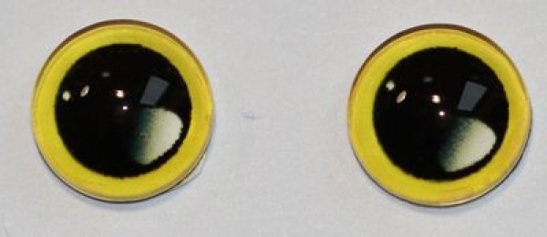 1 Paar Augen Glaslinsen zum Aufkleben mit großer Pupille 8 mm gelb