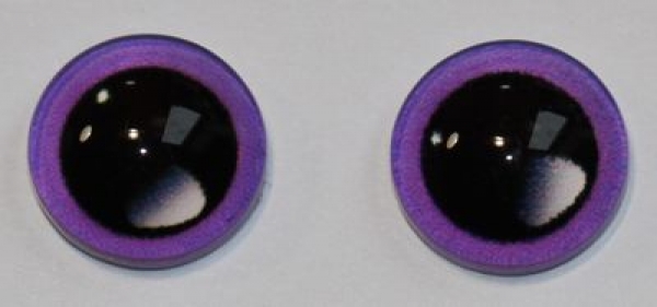 1 Paar Augen Glaslinsen zum Aufkleben mit großer Pupille 8 mm purple
