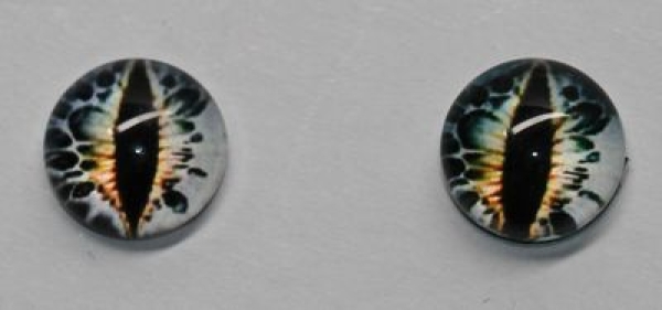 1 Paar Augen Glaslinsen Katze zum Aufkleben 8 mm blau hellblau