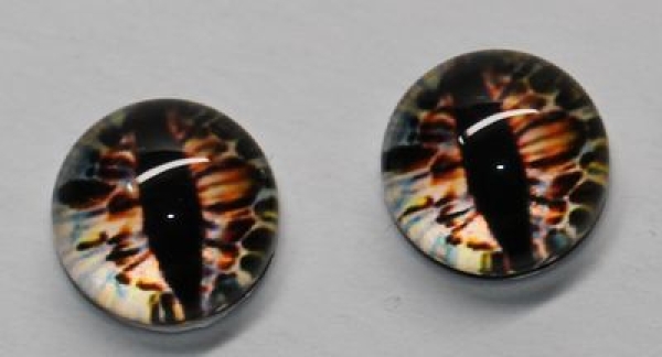 1 Paar Augen Glaslinsen Katze zum Aufkleben 8 mm rot pastell