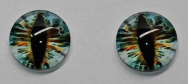 1 Paar Augen Glaslinsen Katze/Drache zum Aufkleben 12 mm gelb pastell
