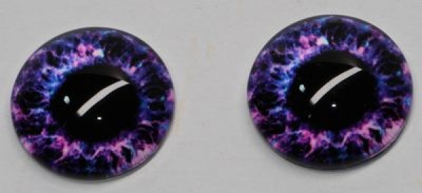 1 Paar Augen Glaslinsen zum Aufkleben 18 mm purple