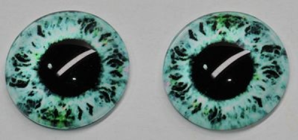 1 Paar Augen Glaslinsen zum Aufkleben 18 mm mint