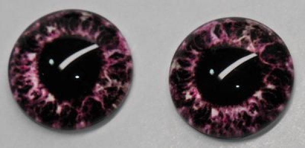 1 Paar Augen Glaslinsen zum Aufkleben 18 mm pink