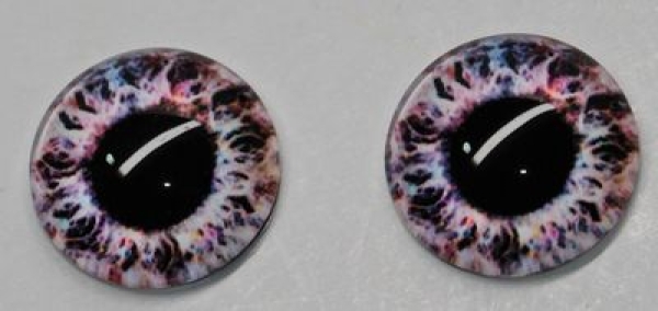 1 Paar Augen Glaslinsen zum Aufkleben 18 mm zartrosa